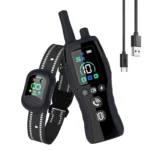Collier de dressage pour chiens étanche avec radiocommande - portée de 2km