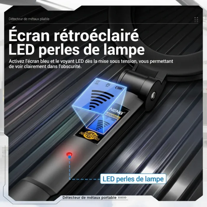 Détecteur de métaux portatif pliable