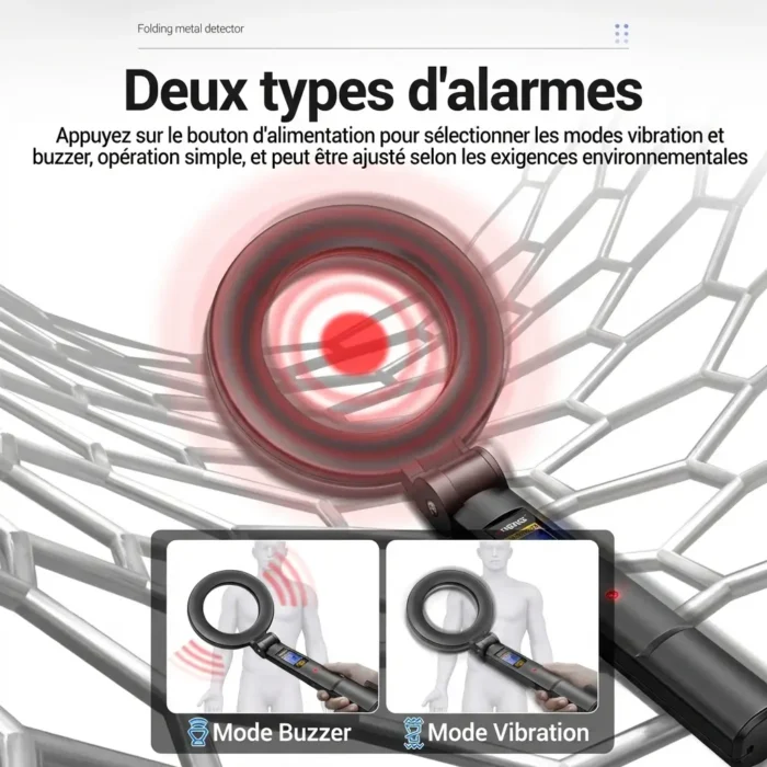 Détecteur de métaux portatif pliable