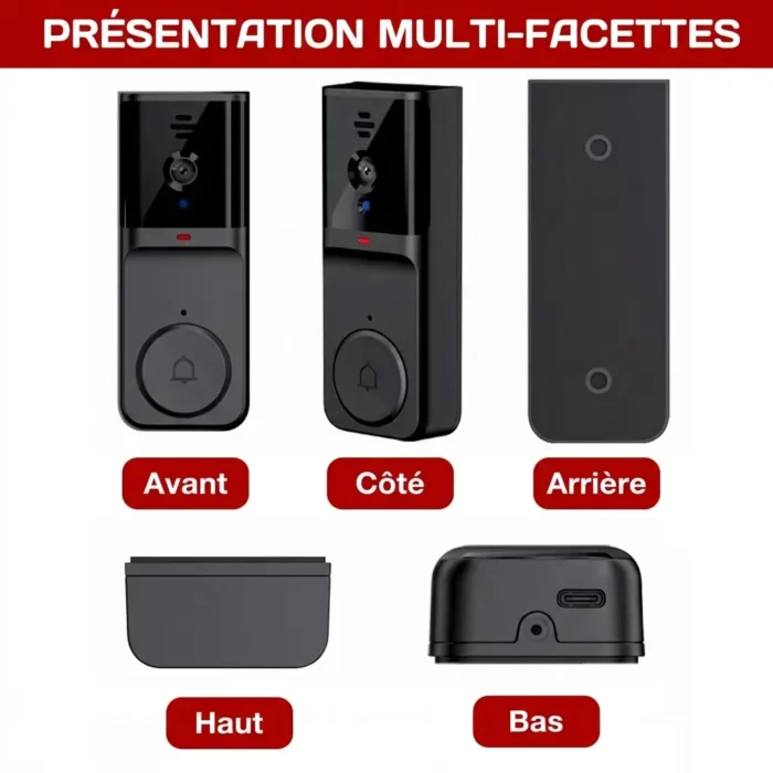 Interphone vidéo intelligent vision nocturne sans fil 2.4G