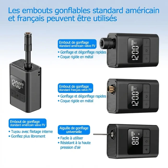 Mini pompe à Air intelligente 120PSI rechargeable USB