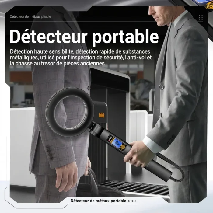 Détecteur de métaux portatif pliable
