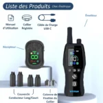Collier de dressage pour chiens étanche avec radiocommande - portée de 2km