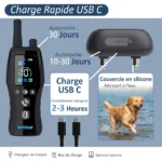 Collier de dressage pour chiens étanche avec radiocommande - portée de 2km