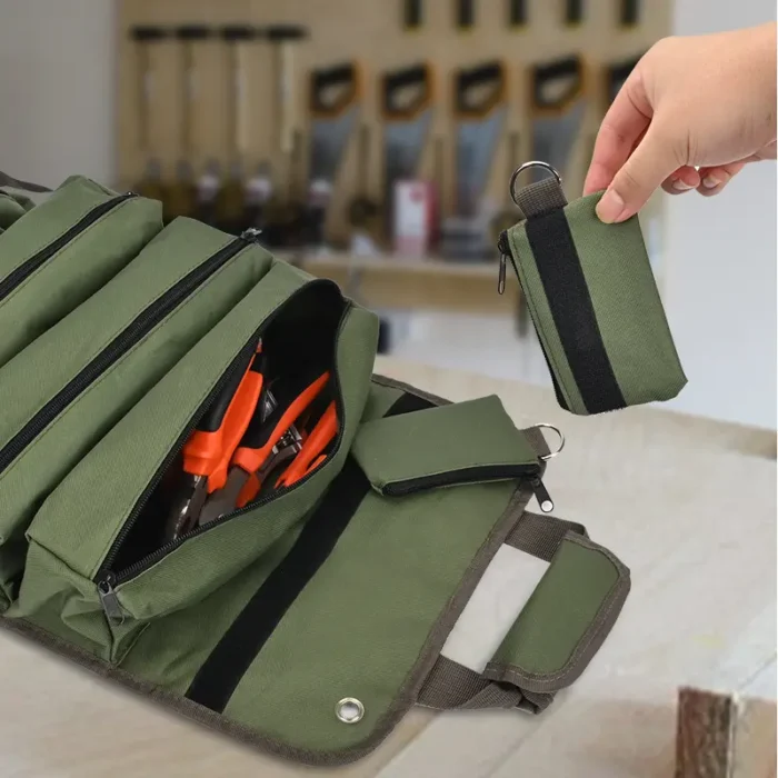 Sac de rangement polyvalent multipoche enroulable