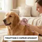 Brosse et peigne de massage et de nettoyage vapeur pour animaux