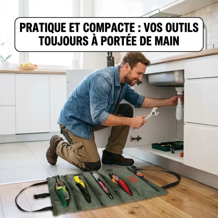 Sac de rangement polyvalent multipoche enroulable