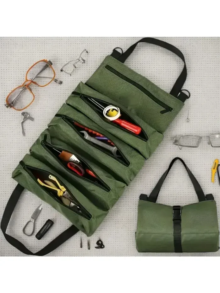 Sac de rangement polyvalent multipoche enroulable