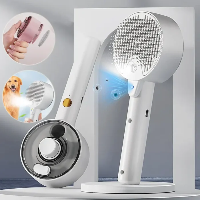 Brosse et peigne de massage et de nettoyage vapeur pour animaux