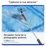 Trépied perche à selfie stabilisateur bluetooth avec lumière pour smartphone