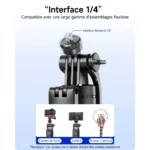 Trépied perche à selfie stabilisateur bluetooth avec lumière pour smartphone