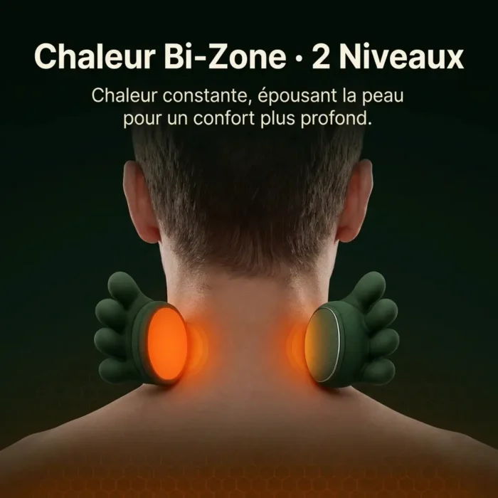 Masseur bionique chauffant sans fil pour cou et épaules