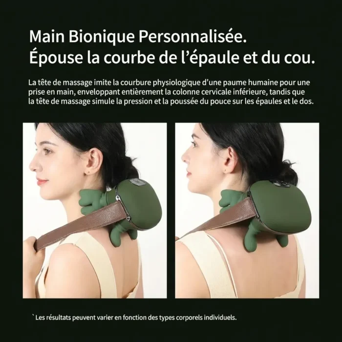 Masseur bionique chauffant sans fil pour cou et épaules