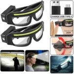 Lunettes de Sécurité avec lampe frontale LED étanches rechargeables