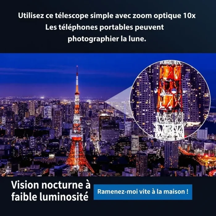 Lentille monoculaire téléscope portable de voyage pour smartphone