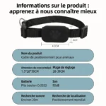 Collier Traceur pour Animaux de Compagnie - suivi temps réel pour Apple