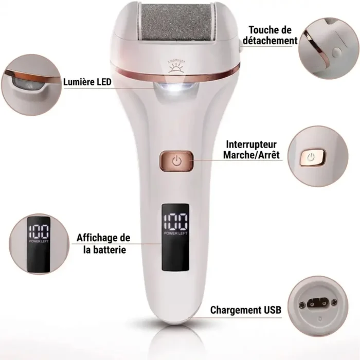 Kit de pédicure professionnel soins des pieds rechargeable USB