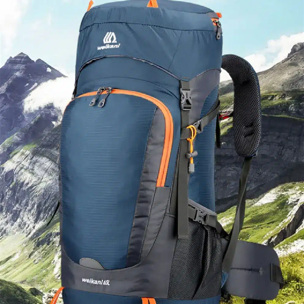 Sac à dos de randonnée imperméable 65L avec housse de pluie