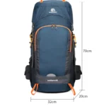 Sac à dos de randonnée imperméable 65L avec housse de pluie