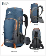 Sac à dos de randonnée imperméable 65L avec housse de pluie