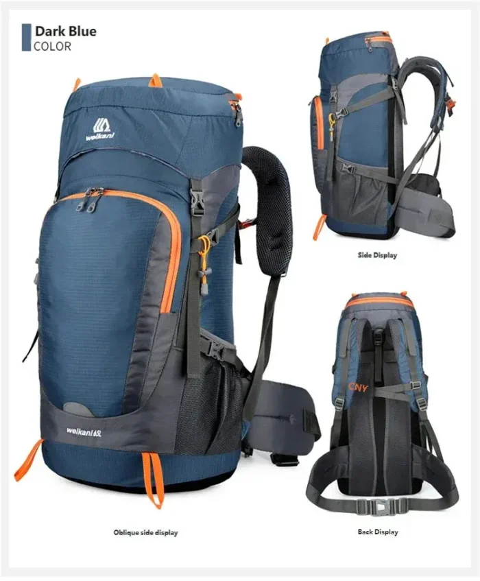 Sac à dos de randonnée imperméable 65L avec housse de pluie