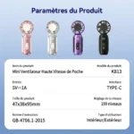 Mini Ventilateur de poche puissant USB rechargeable