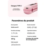 Mini Fer a Lisser portable rechargeable multifonction