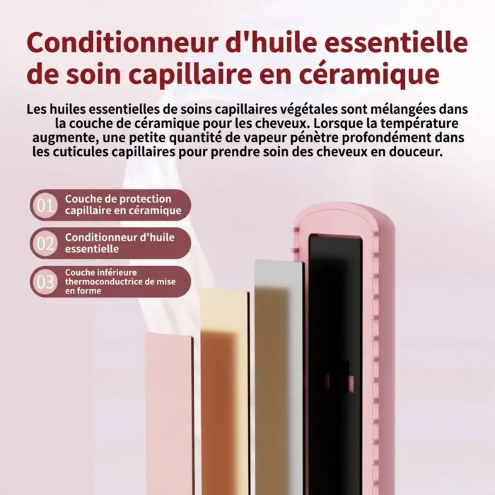 Mini Fer a Lisser portable rechargeable multifonction