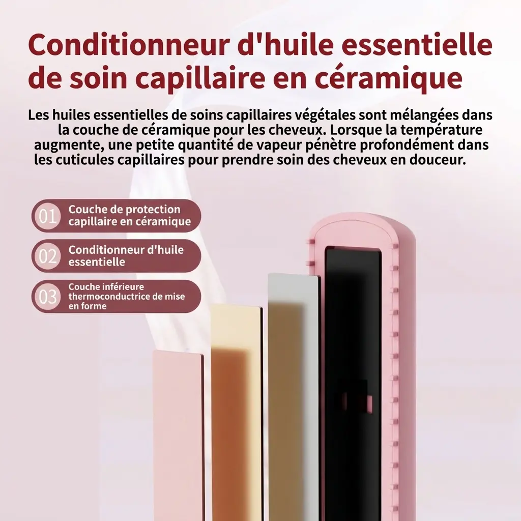 Mini Fer a Lisser portable rechargeable multifonction