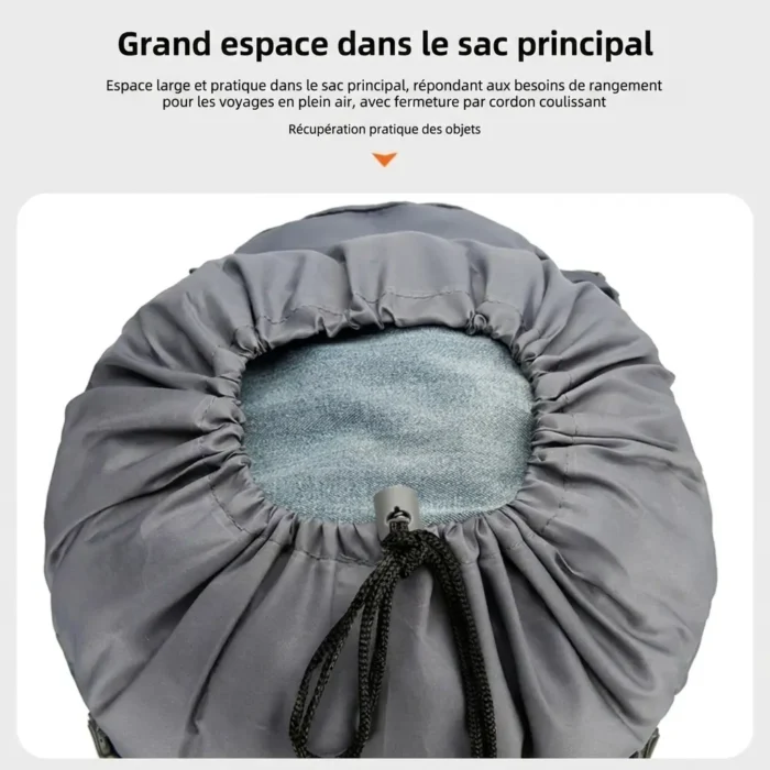 Sac à dos de randonnée imperméable 65L avec housse de pluie
