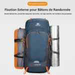 Sac à dos de randonnée imperméable 65L avec housse de pluie