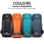 Sac à dos de randonnée imperméable 65L avec housse de pluie