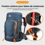 Sac à dos de randonnée imperméable 65L avec housse de pluie