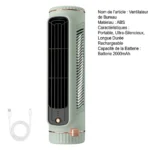 Ventilateur Tour Portable rechargeable USB silencieux
