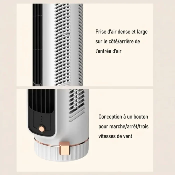 Ventilateur Tour Portable rechargeable USB silencieux