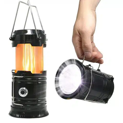 Lanterne De Camping 3-en-1 - Lampe De Poche LED Effet Flamme