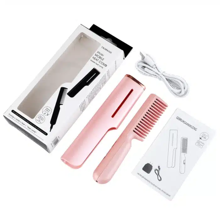 Peigne chauffant portable – Peigne électrique USB lisseur