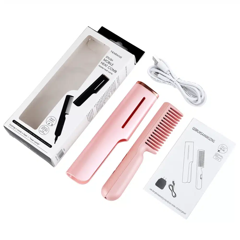Peigne chauffant portable – Peigne électrique USB lisseur