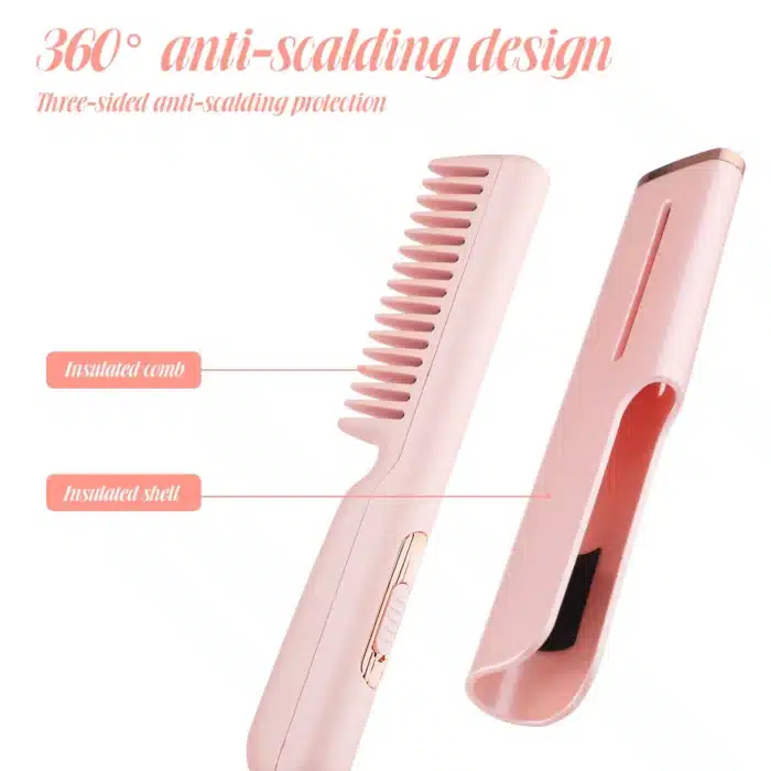 Peigne chauffant portable – Peigne électrique USB lisseur