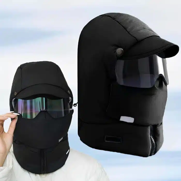 Cagoule Hiver 4-en-1 - Bonnet, Masque et Lunettes Intégrés