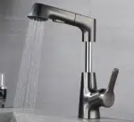 Robinet De Salle De Bain Avec Douchette Rotatif Et Rétractable