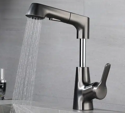 Robinet De Salle De Bain Avec Douchette Rotatif Et Rétractable