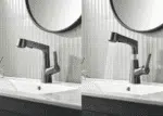 Robinet De Salle De Bain Avec Douchette Rotatif Et Rétractable