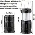 Lanterne De Camping 3-en-1 - Lampe De Poche LED Effet Flamme