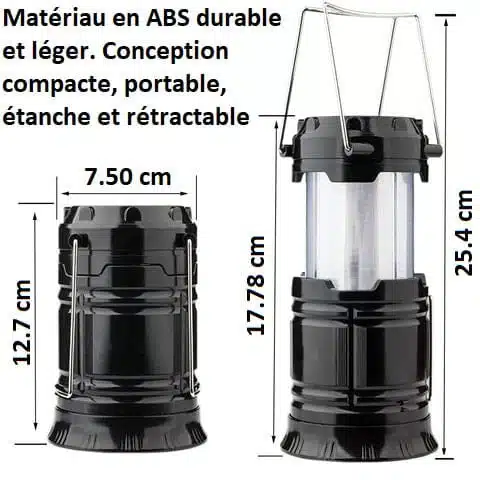 Lanterne De Camping 3-en-1 - Lampe De Poche LED Effet Flamme