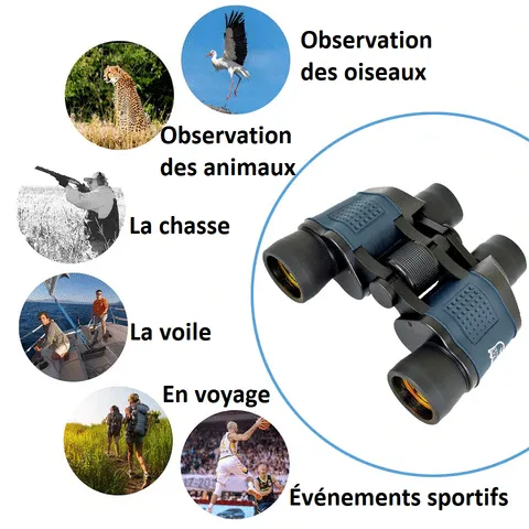 Jumelles Professionnelles 60 x 60 Vision Nocturne 3000M HD