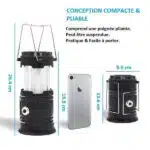 Lanterne De Camping 3-en-1 - Lampe De Poche LED Effet Flamme