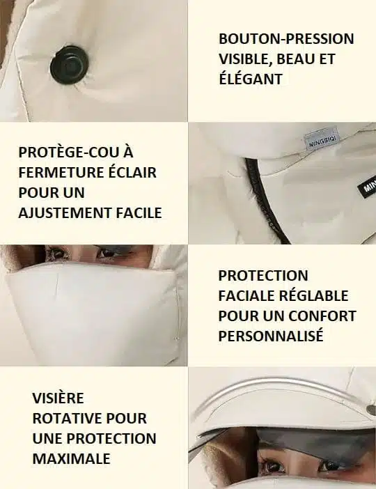 Cagoule Hiver 4-en-1 - Bonnet, Masque et Lunettes Intégrés