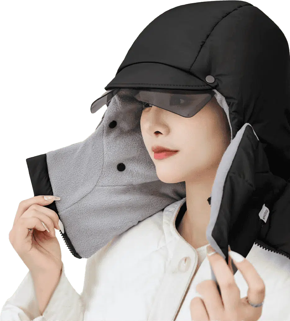 Cagoule Hiver 4-en-1 - Bonnet, Masque et Lunettes Intégrés