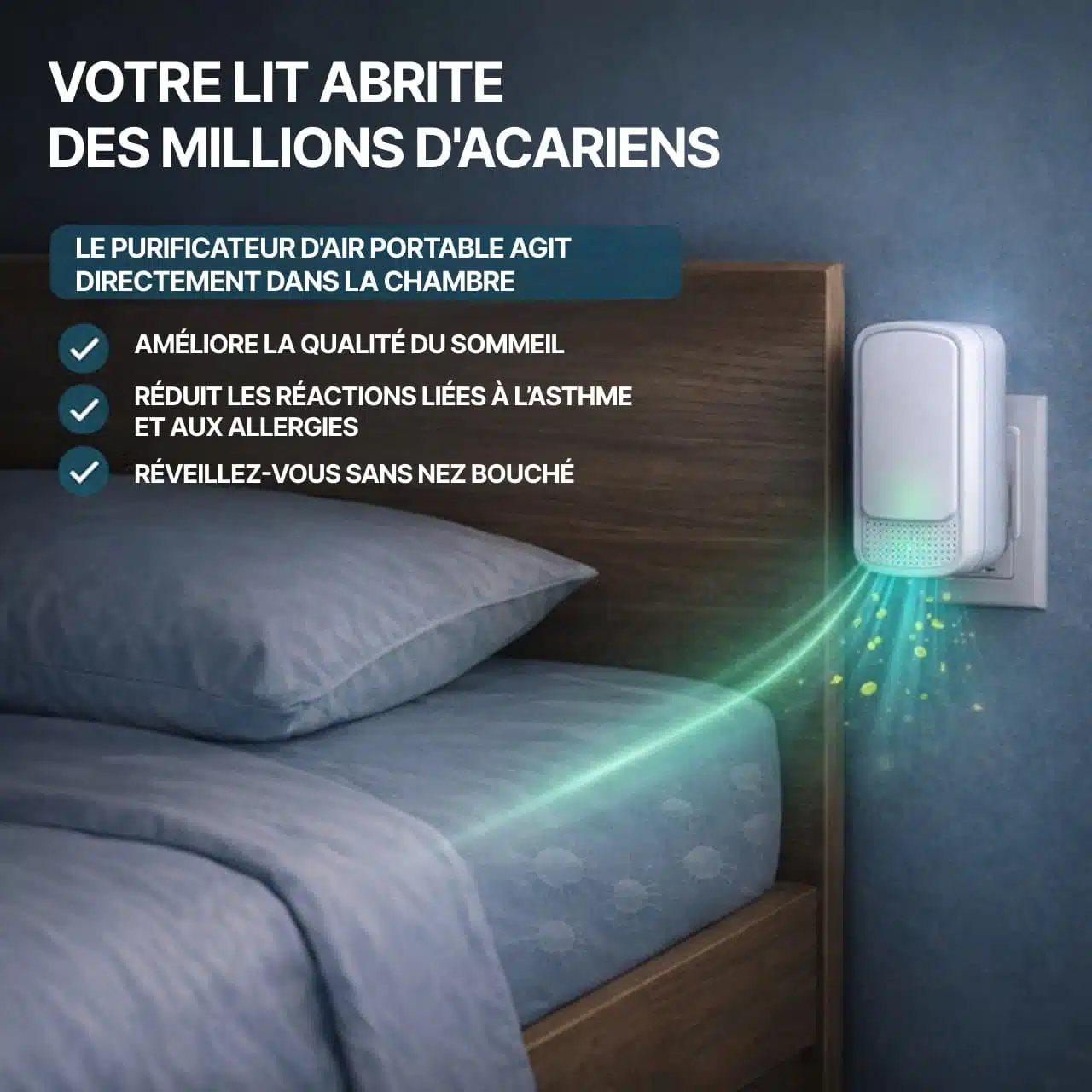 Purificateur D'Air Ioniseur Portable Sans Filtre